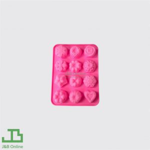 Pink silicon mold 12 compartments SK0009
